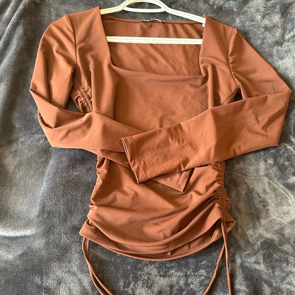 Zara square neck scrunch side top - Picture 4 of 6